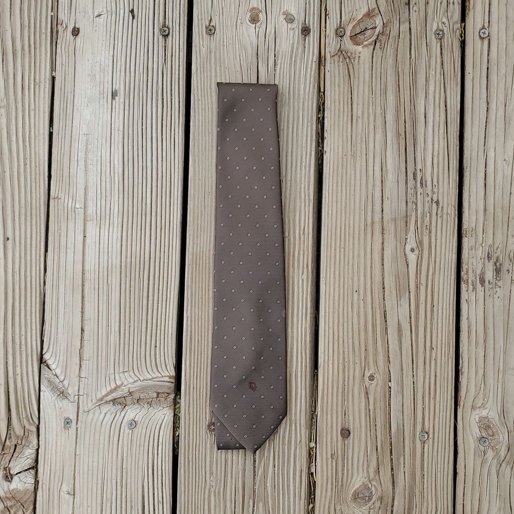 Christain Dior Gray Polka Dot Necktie - Classic Silk Tie